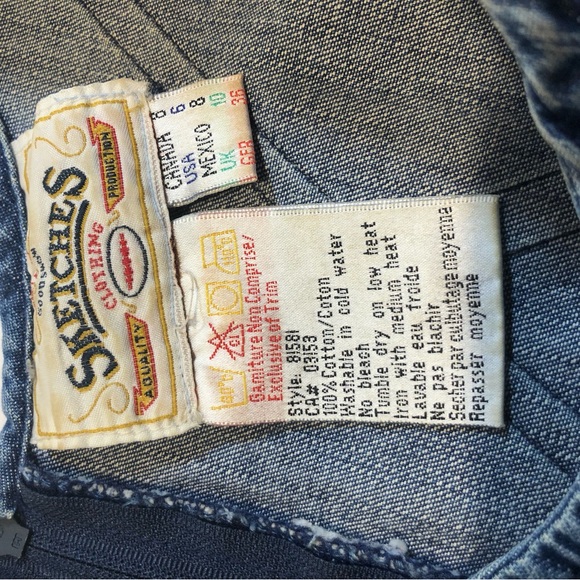 Vintage Sketchers Denim Dress Jumper Size 8 Argyle Texture Great piece!! - Picture 9 of 10